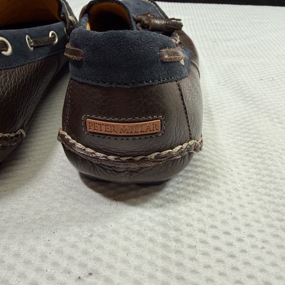 Peter Millar Leather Men's Blue and Brown Loafers Size 11.5 - Picture 9 of 9